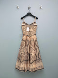 *26 New Arrival: Paisley-Print Strappy Dress — The combination of soft beige-apricot and paisley print creates a look that is both gentle and vintage.