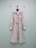New 2026 Collection: Grey-Toned Striped Shirt Dress — Featuring a Classic Shirt Collar and Dual-Pocket Design