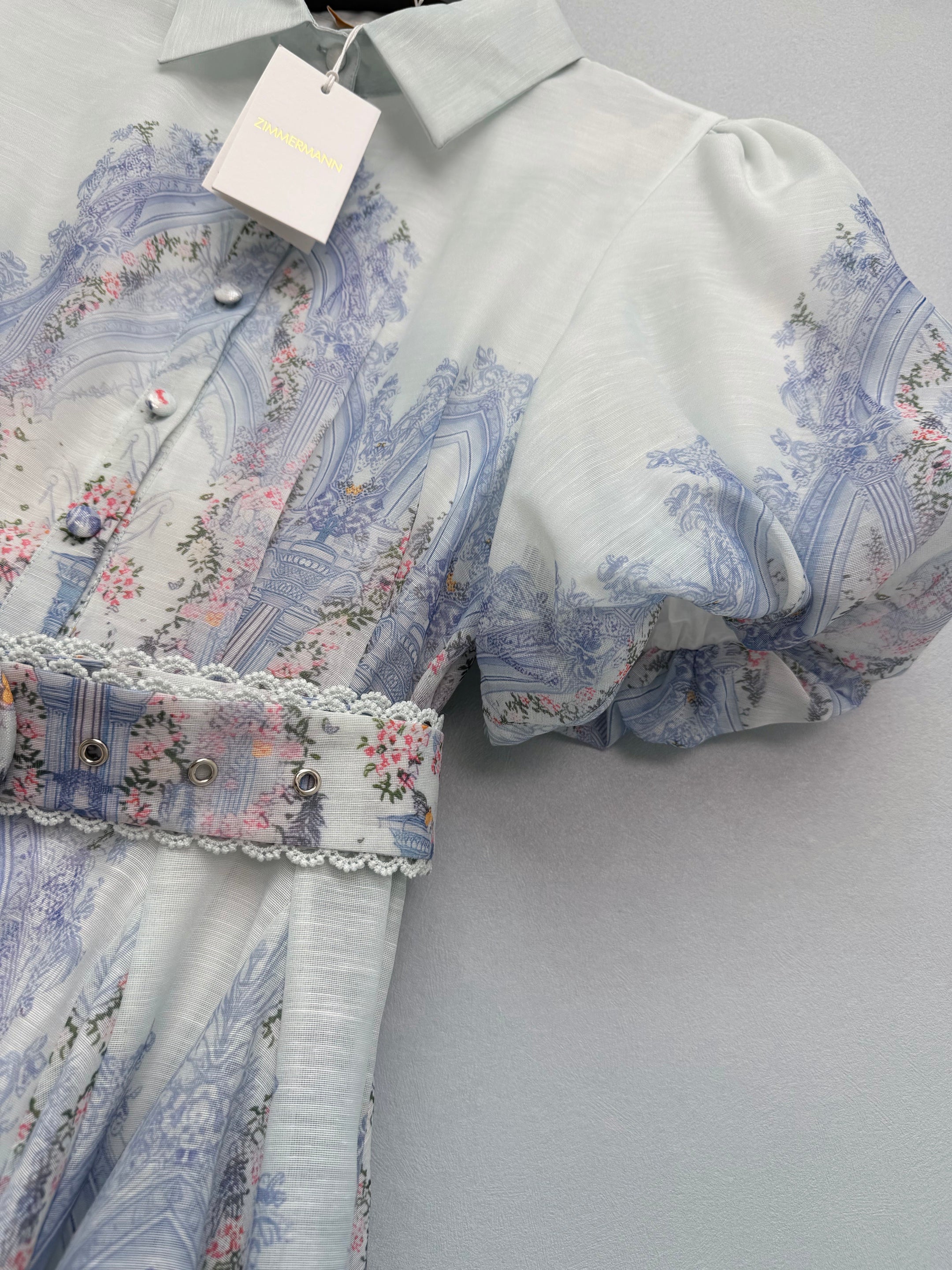 2026 New French Palace-Print Shirt Dress (Short Style)