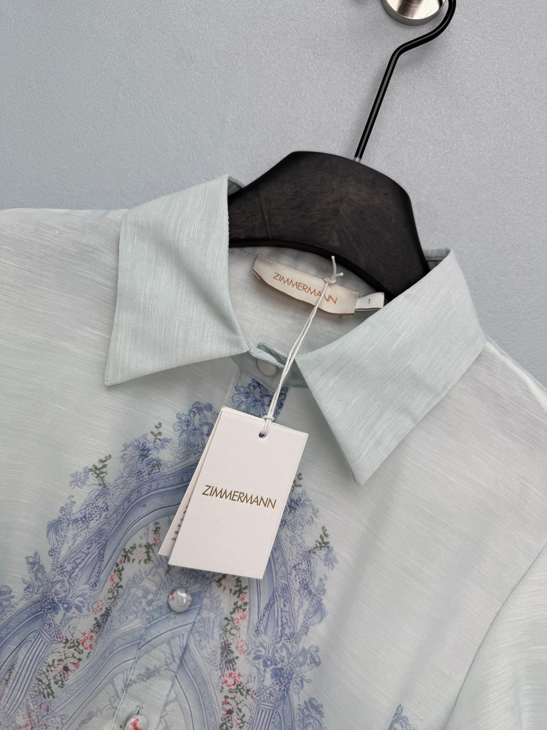 2026 New French Palace-Print Shirt Dress (Short Style)