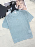 2026 New Arrival: Intricately Crafted Short-Sleeve Cardigan — Embellished with Logo Accents