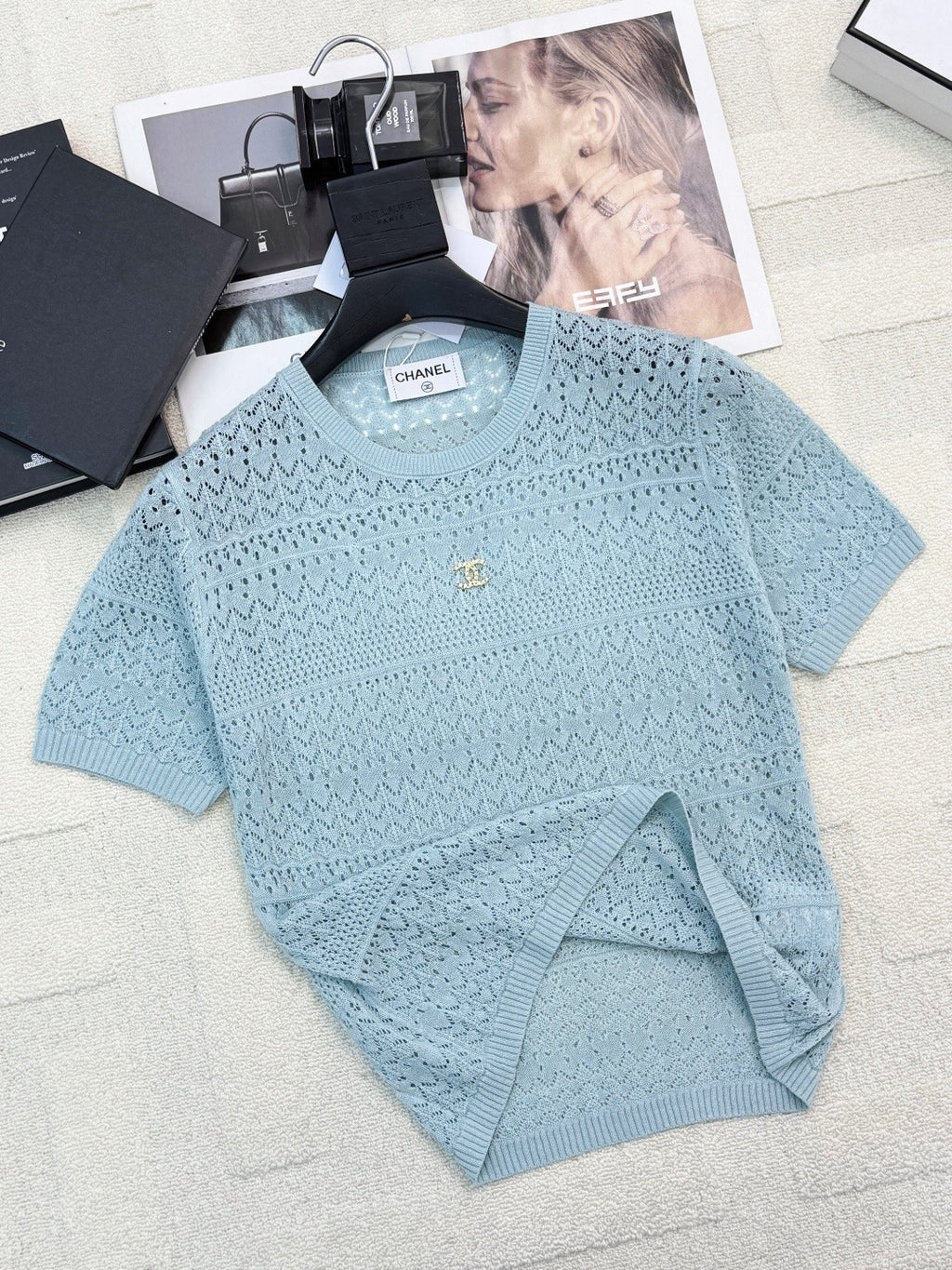2026 New Arrival: Intricately Crafted Short-Sleeve Cardigan — Embellished with Logo Accents