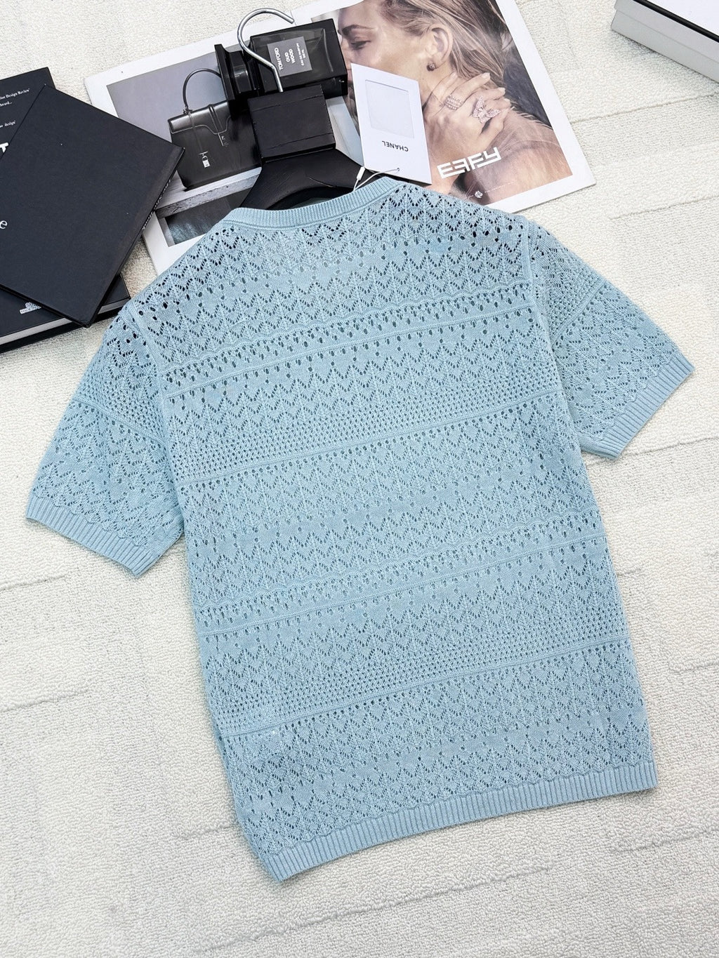 2026 New Arrival: Intricately Crafted Short-Sleeve Cardigan — Embellished with Logo Accents