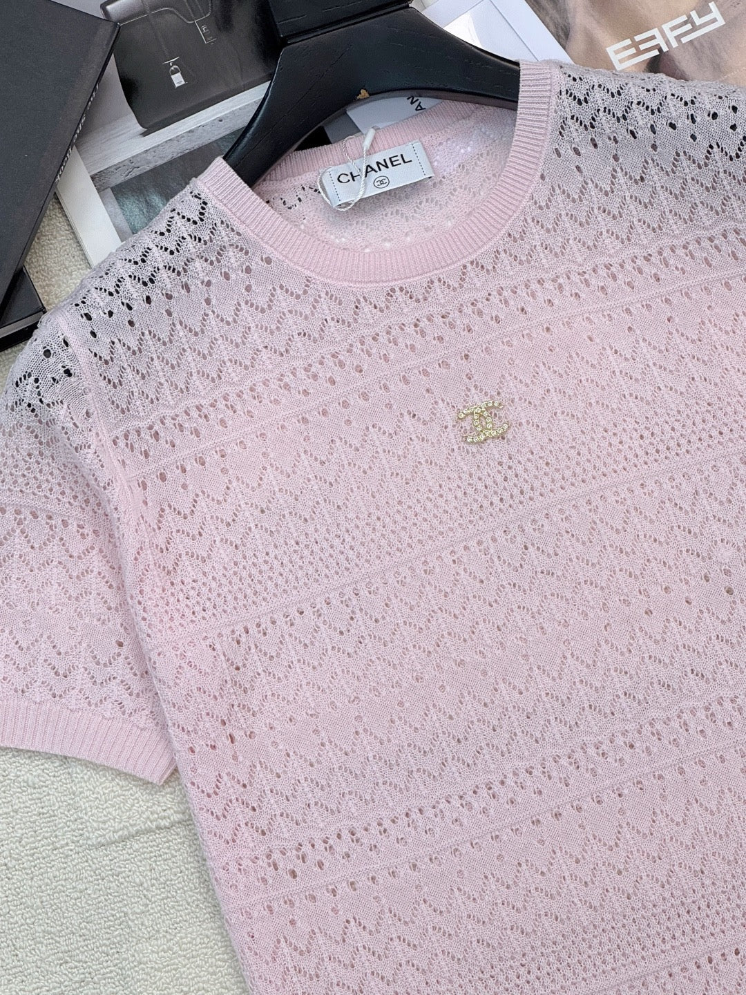 2026 New Arrival: Intricately Crafted Short-Sleeve Cardigan — Embellished with Logo Accents