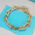 New Arrival: Six-Section U-Shaped Rivet Bracelet with Diamond Accents