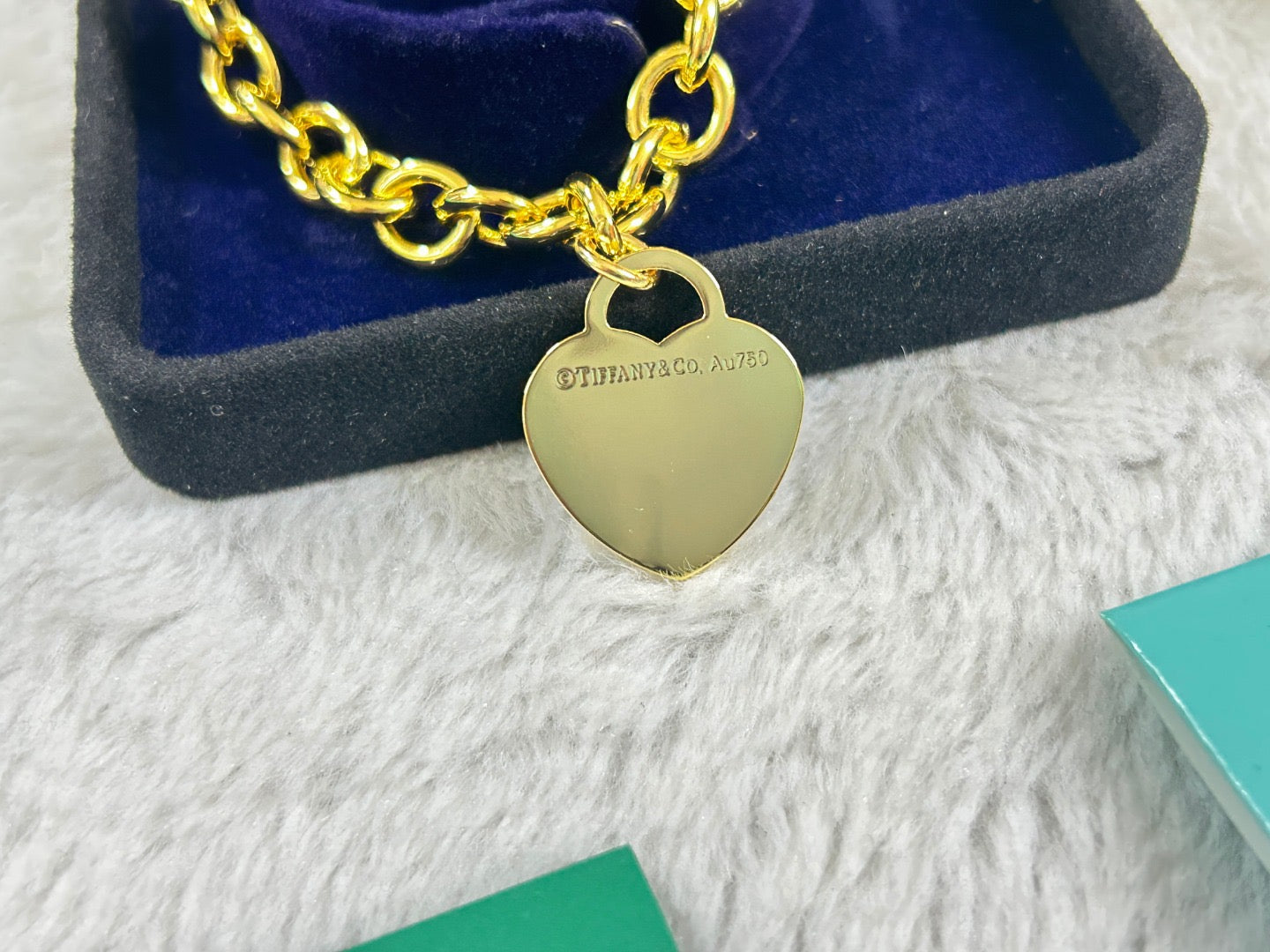 Heart Tag Collection: Interlocking Heart & Circle Pendant Necklace with Chunky Chain