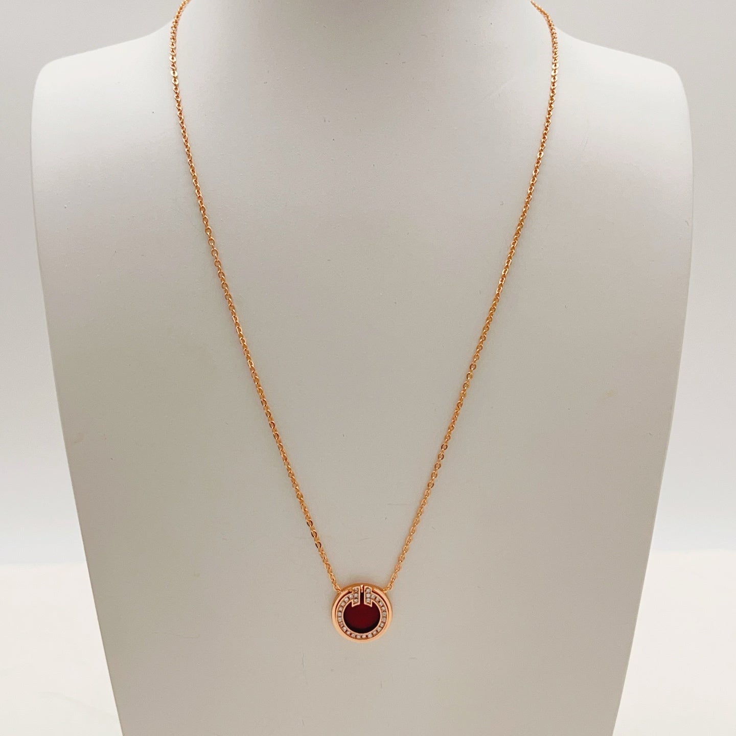 [New Arrival 🆕🆕 Rose Gold & Red Mother-of-Pearl Coin Necklace] — High-End Artisan Workshop Collection