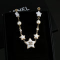 Star Tree Initial & Pearl Necklace — Medium Size