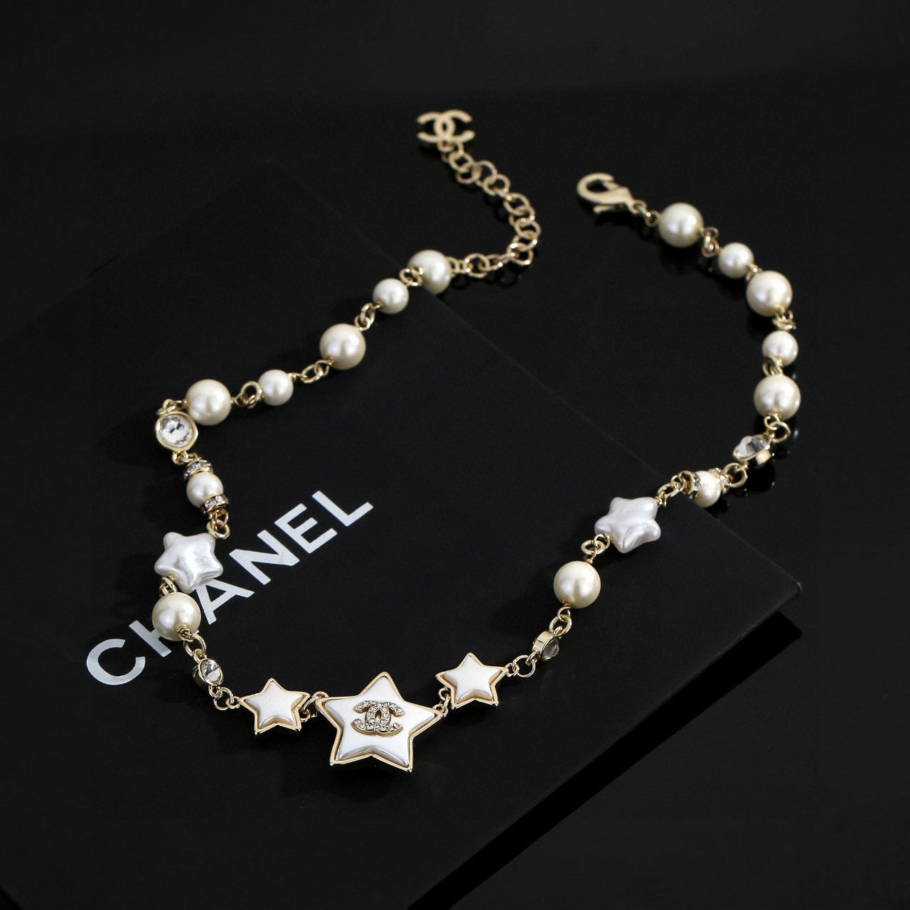 Star Tree Initial & Pearl Necklace — Medium Size