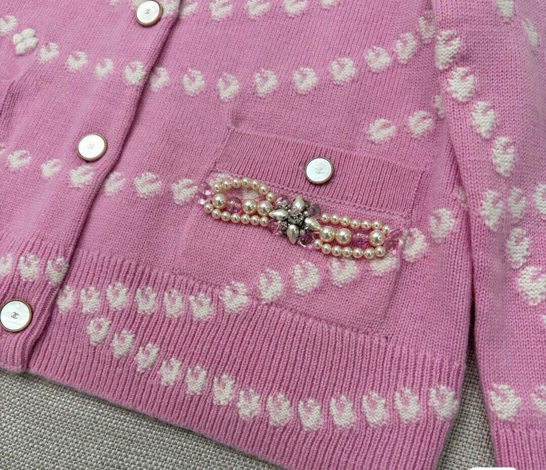 25P New Arrival 🤍 Pearl-Embellished Cardigan