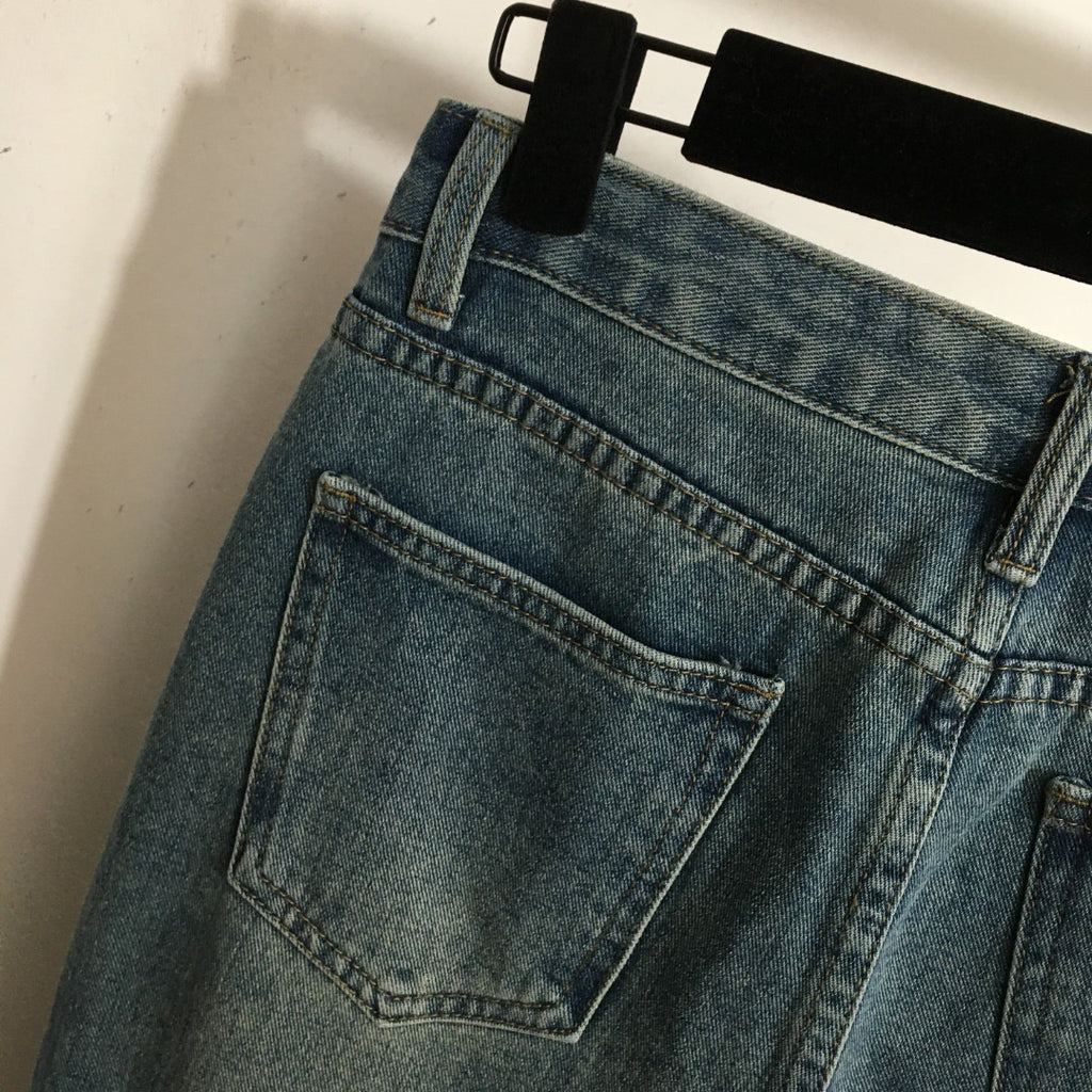 Logo-Embroidered, Stylish & Versatile Denim Trousers — Blue, Sizes S–XL