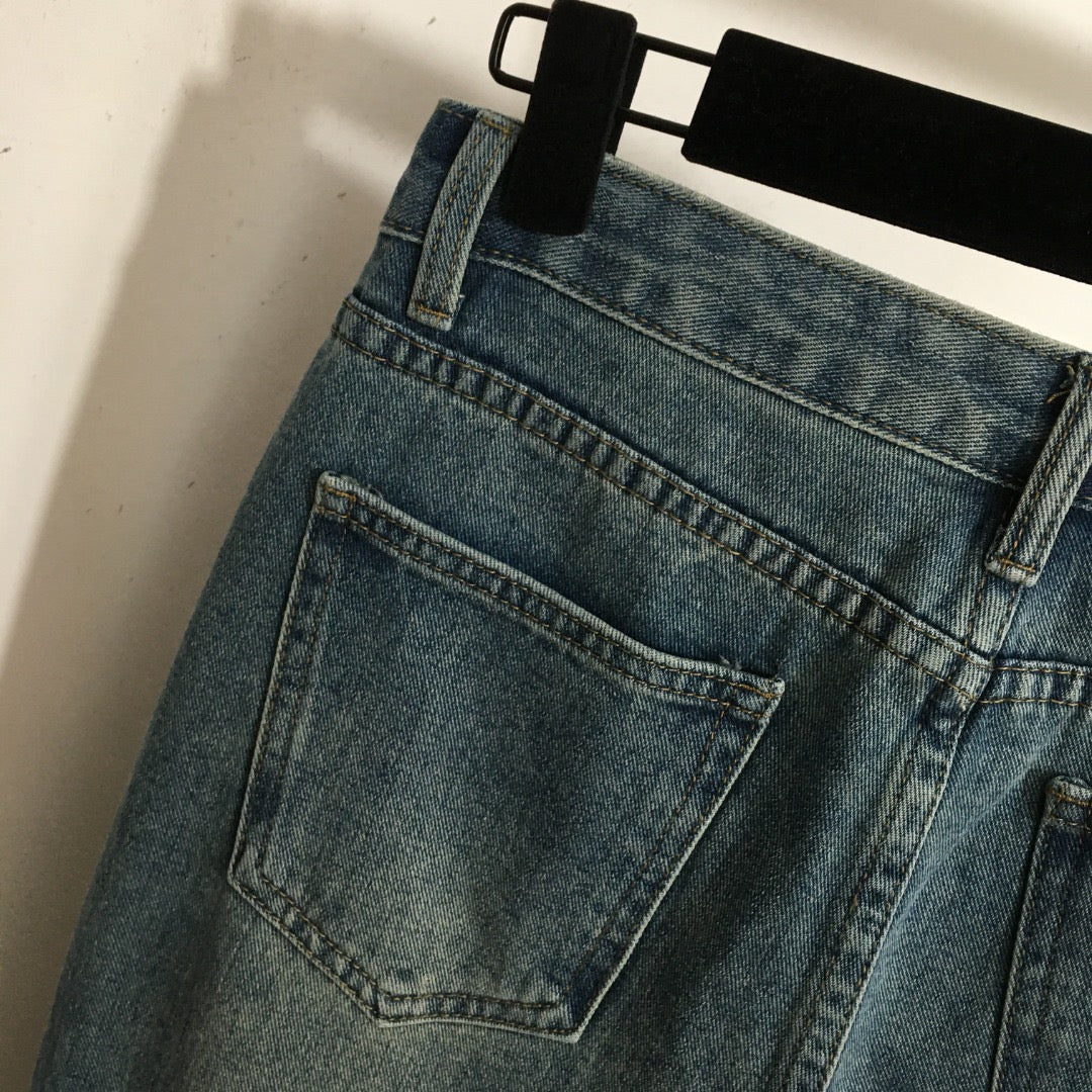 Logo-Embroidered, Stylish & Versatile Denim Trousers — Blue, Sizes S–XL