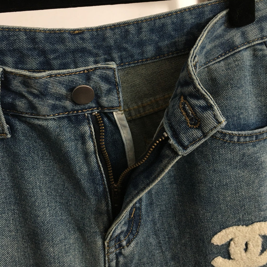 Logo-Embroidered, Stylish & Versatile Denim Trousers — Blue, Sizes S–XL