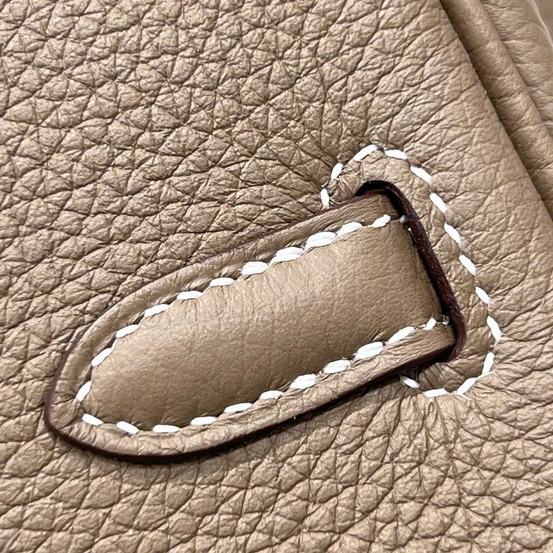 Birkin 30cm & 35cm — "Étain" (Pewter) Color, Silver Hardware, Waxed Stitching, All-Steel Fittings, Togo Leather