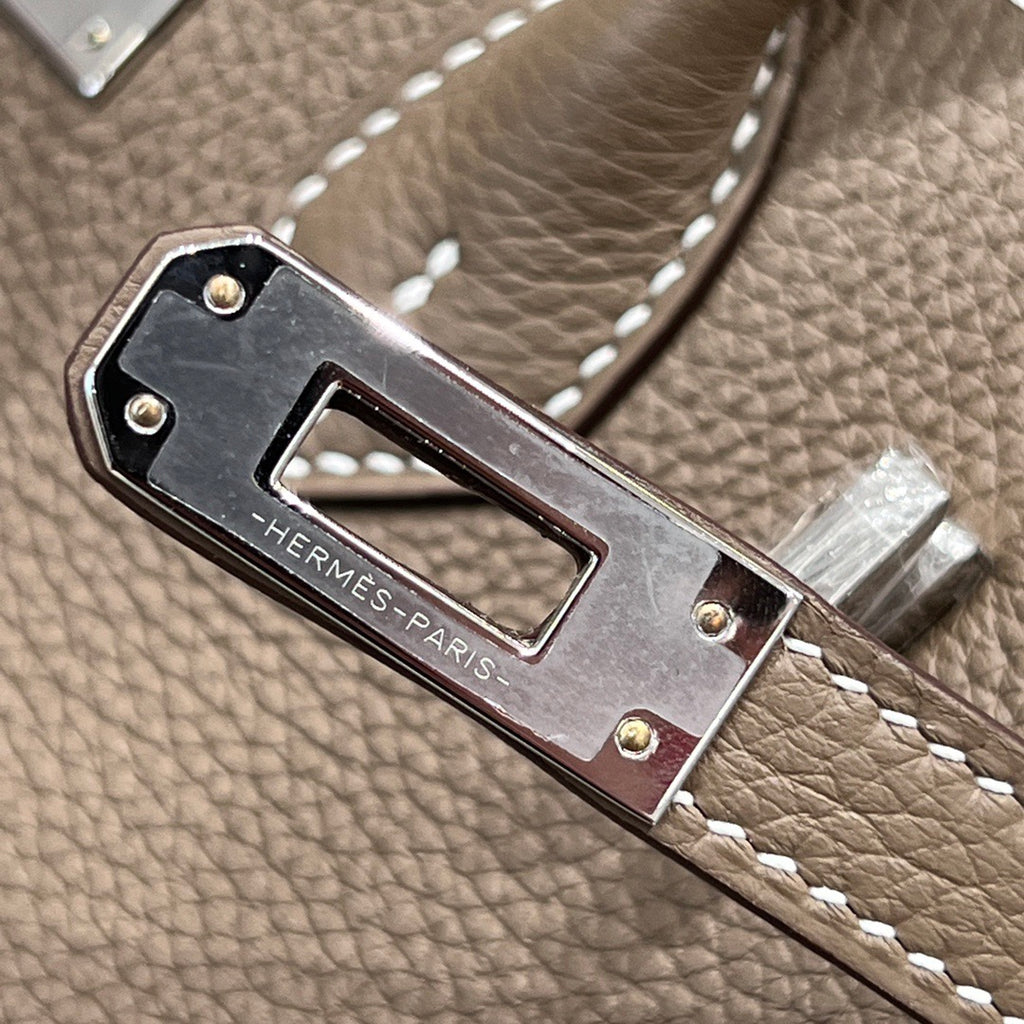 Birkin 30cm & 35cm — "Étain" (Pewter) Color, Silver Hardware, Waxed Stitching, All-Steel Fittings, Togo Leather