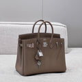 Birkin 30cm & 35cm — "Étain" (Pewter) Color, Silver Hardware, Waxed Stitching, All-Steel Fittings, Togo Leather