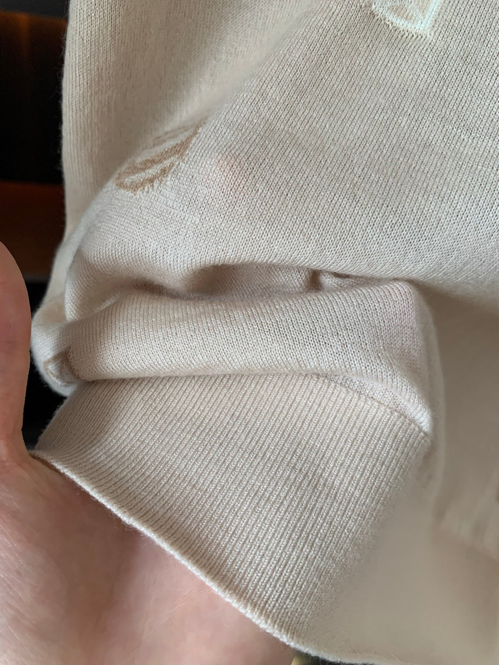 Worsted Wool Jacquard Short-Sleeve Top (Two Colors) Worsted Wool Jacquard