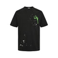Co-branded logo embroidered splash-ink short sleeves