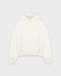 Heavy Cropped Off White Basic Hoodie