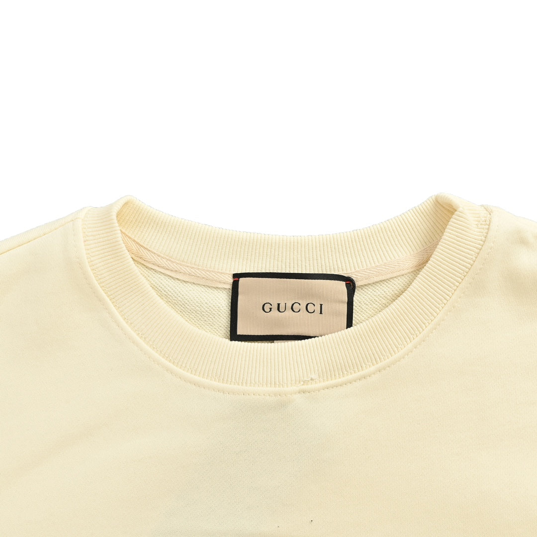 Retro equestrian chain embroidered crew neck sweatshirt