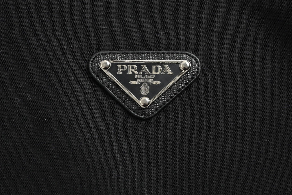 Triangle logo side paneled crew neck sweatshirt