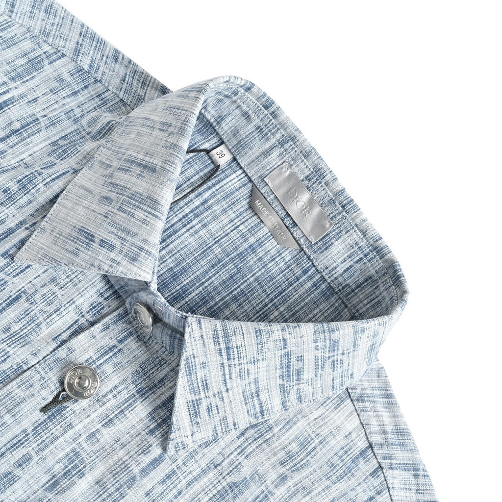 Classic all-over print denim shirt jacket