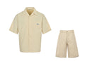 Pocket triangle short sleeve shirt suit