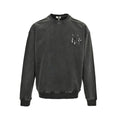 Embroidered logo washed crew neck sweatshirt
