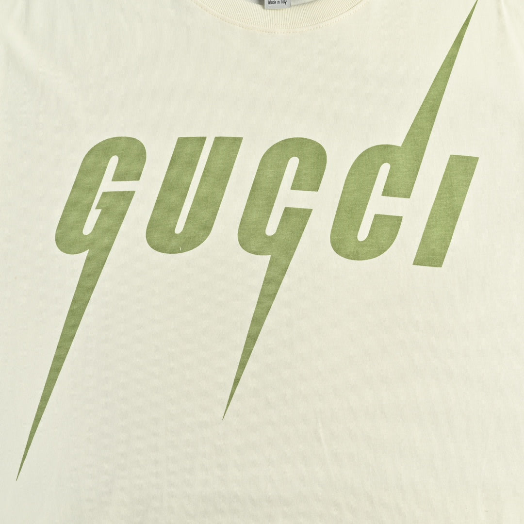 Green lightning print short sleeves
